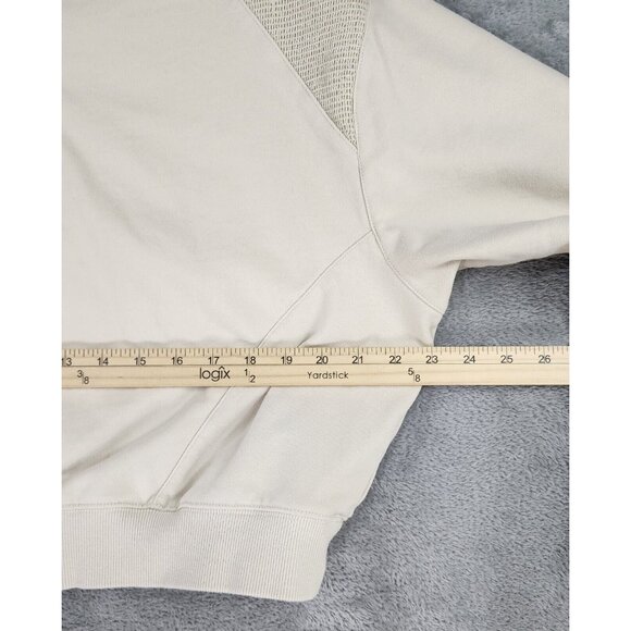The Greii Sweatshirt Womens Large Cream 1/4 Zip Long Sleeve Preppy Casual Top - Picture 8 of 10